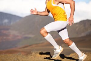 Runner with Compression Clothing